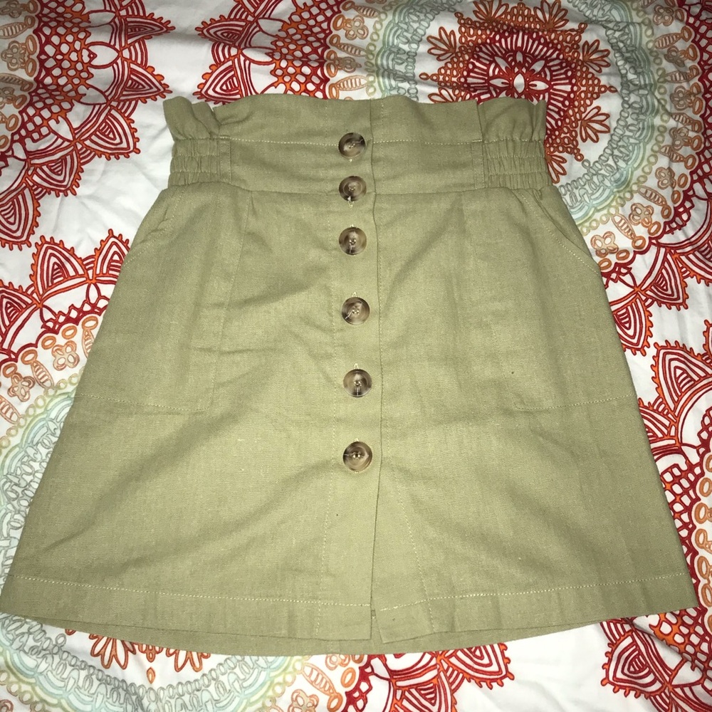 Khaki Button Down Skirt